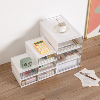 Desktop Transparent Storage Box Drawer-type Office File Storage Box Bedroom Study Superimposed Combination Storage Cabinet