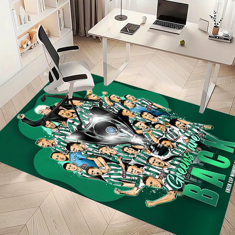 Panathinaikos FC Printed Absorbent Washable Carpet, Non-Slip Bathroom Mats, Kitchen Rugs, Yoga Mat,Living Room Entrance, Camping Picnic Rugs