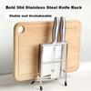 Newair Knife And Cutting Board Holder, Integrated 304 Thickened Stainless Steel Kitchen Multi-Functional Storage Rack for Chopping Boards