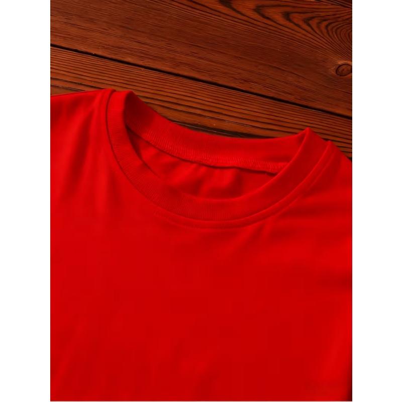 European sizes Boys' Fashion Short-Sleeve T-Shirt, Campus Style Casual Short-Sleeve Summer Top, Cotton Stylish Outerwear Short-Sleeve Tee