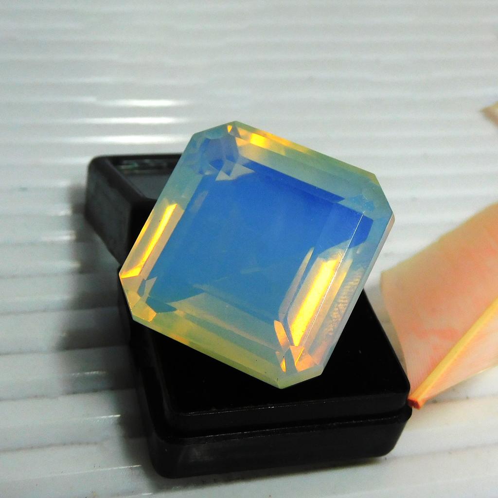 Lab-Created Opal Loose Gemstone 79.80 ct Ethiopian Multi-Color Square October Birthday Birthstone