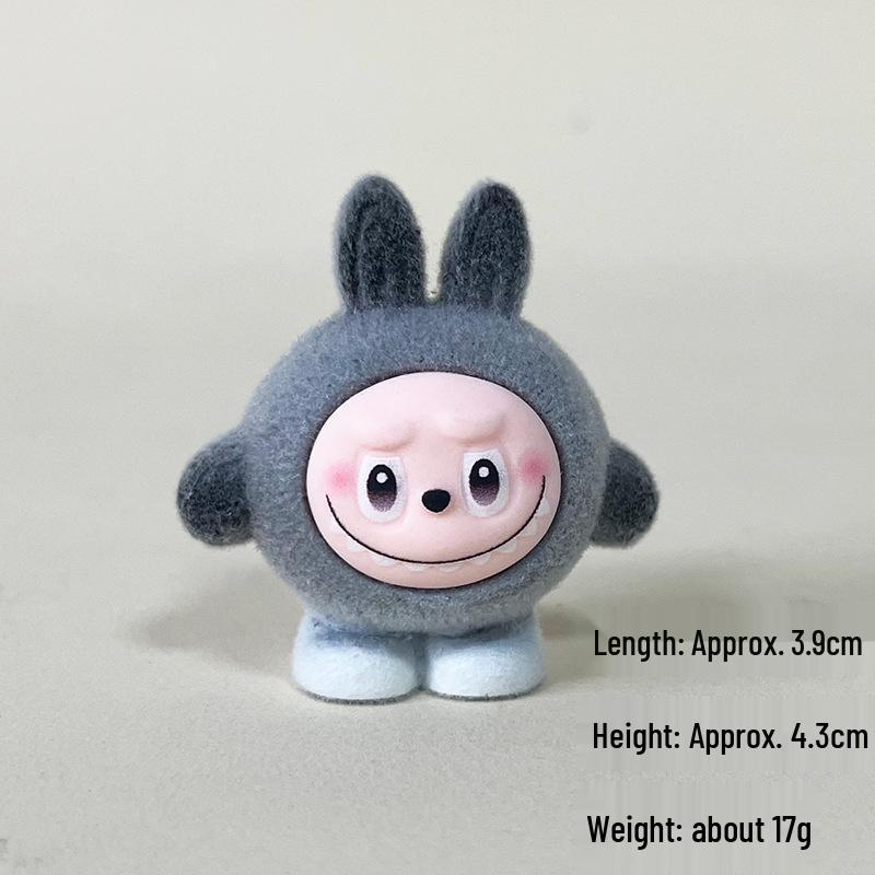 Cute Egg-shaped Flocked Rabbit Doll - Eye-catching DIY Resin Ornament for Live Stream Sales