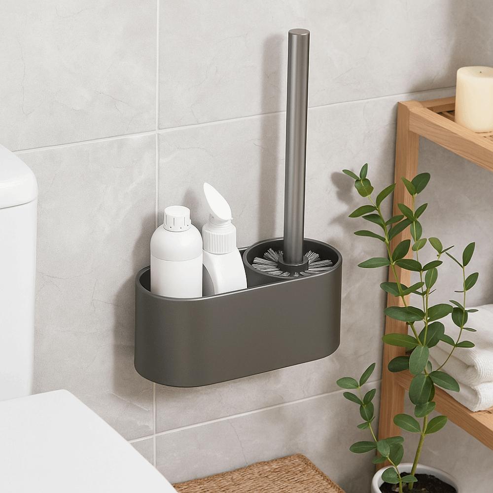 Nail Free Installation Bathroom Toilet Brush Shelf Cleaning Toilet Brush  Bathroom Cleaning