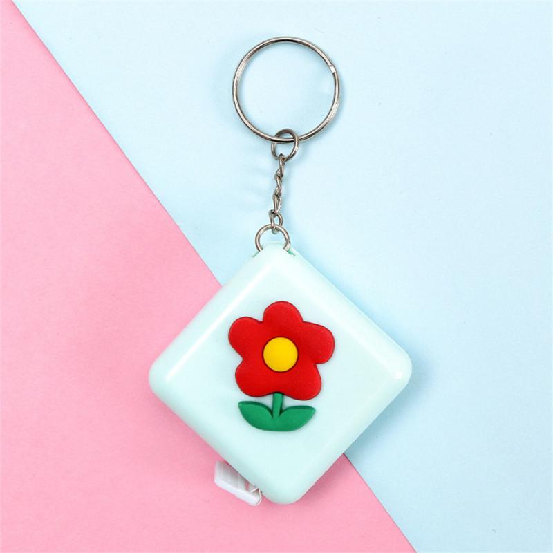Cartoon Tape Measure 0-150cm 0-60 Inch Mini Portable Cute Animal Shape Key Ring Automatic Tape Measure Panda Frog Piggy Tiger