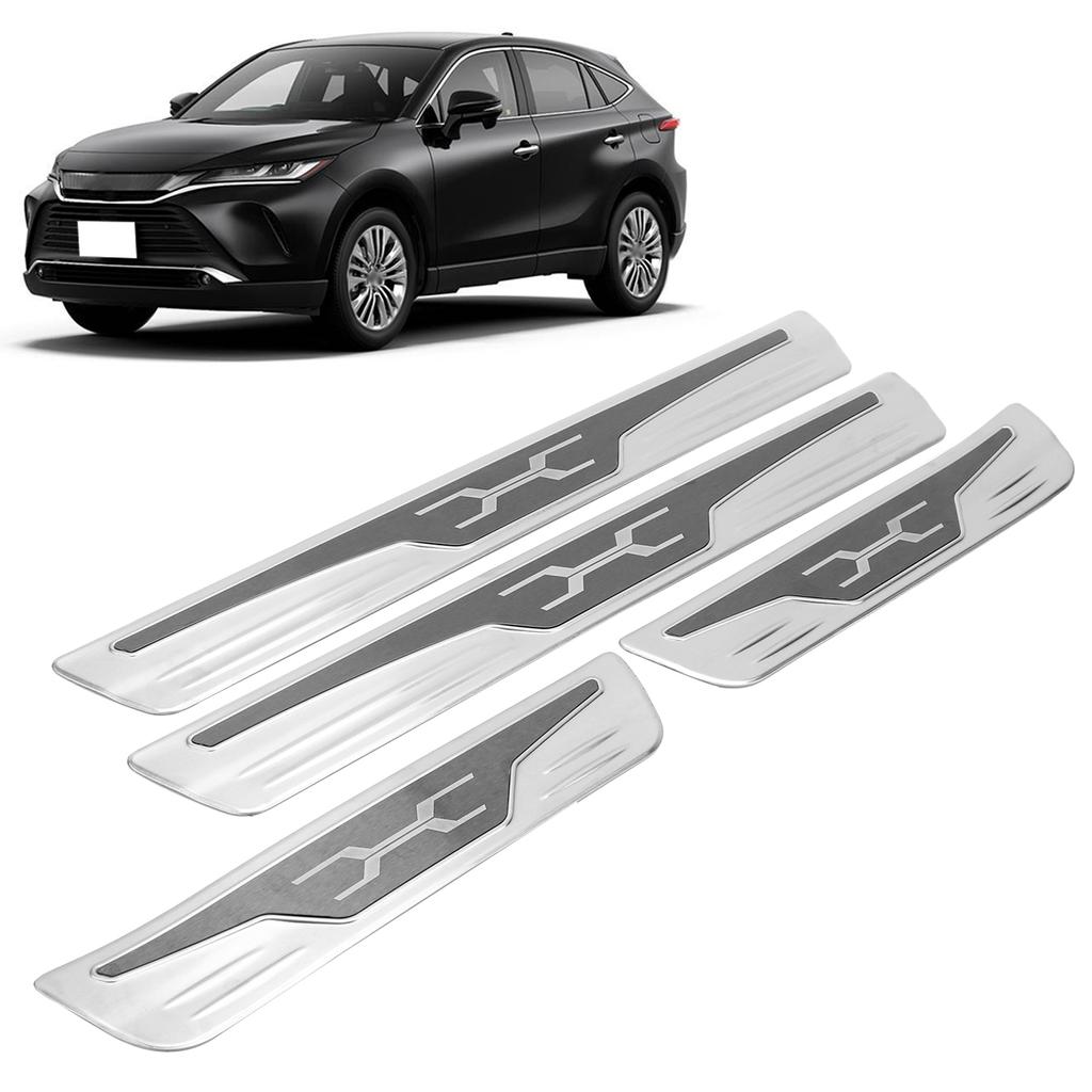 4Pcs Car Door Sill Scuff Molding Cover Trims Protector Fits for Harrier Venza XU80 2020 2021