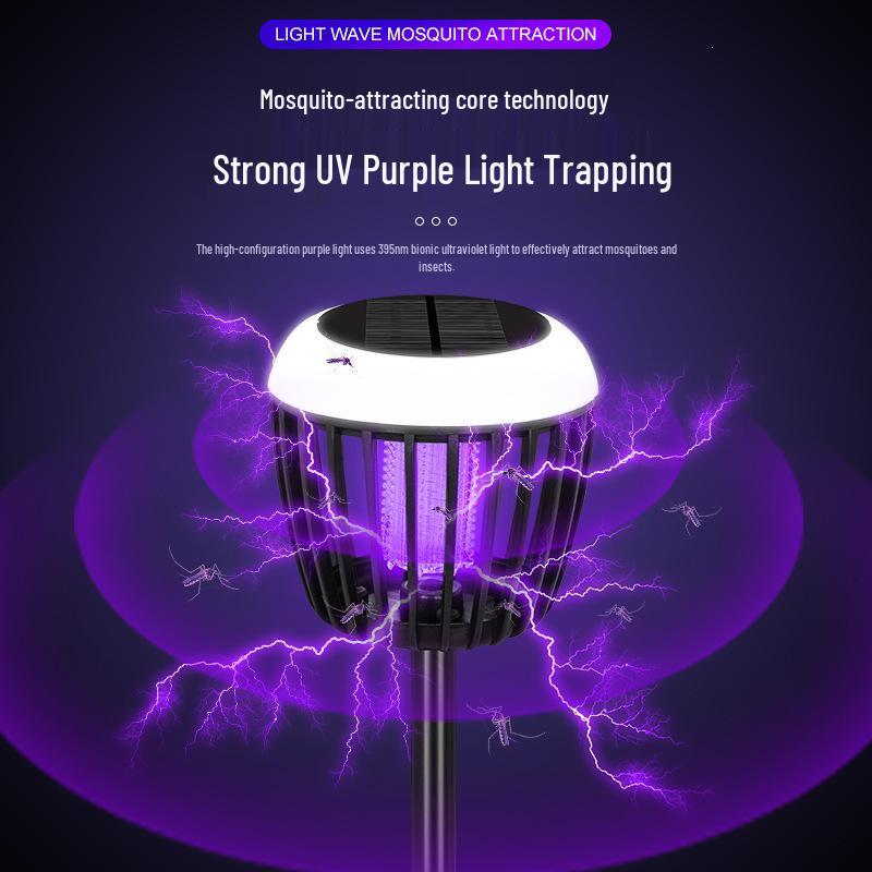 Outdoor Solar Mosquito Killer Lamp - Waterproof, Garden & Courtyard Insect Repellent