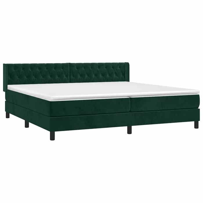 Maison Exclusive - Sommier à lattes de lit et matelas Vert foncé 200x200cm Velours