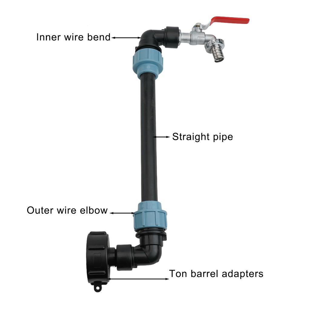 IBC Adapter Connection Kit 3/4 "Outlet Faucet For Tank Container Rainwater Tank IBC Ton Bucket Joint Elbow Pipe Fittings