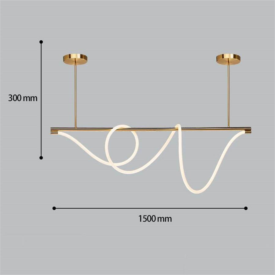 Candelabru de tavan LED modern de lux DIY, cu tub lung, flexibil, cu linie lungă, pentru insulă de bucătărie, agățat, lampă suspendată pentru restaurant și bar