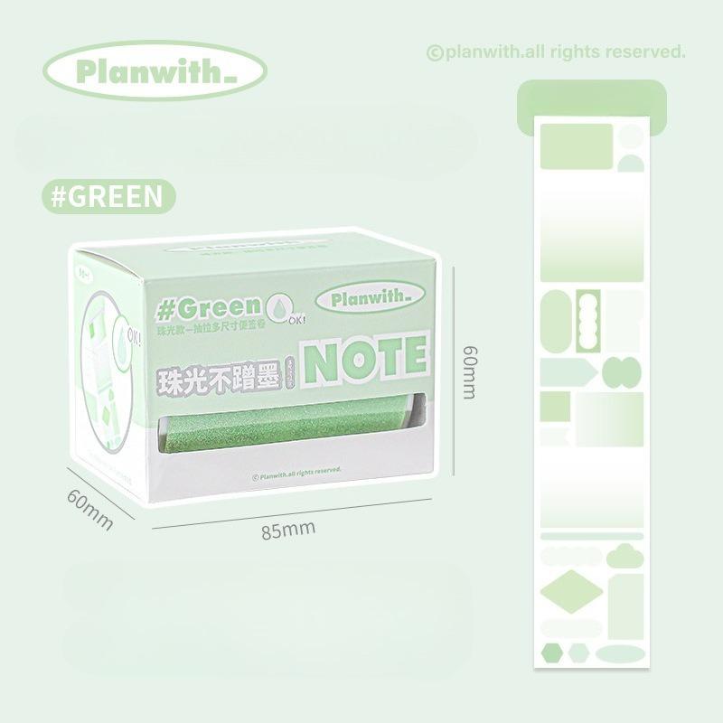 Planwith Friends Program TAPE pearlescent sticky notes, waterproof and unobstructed pull-up post-it notes stickers