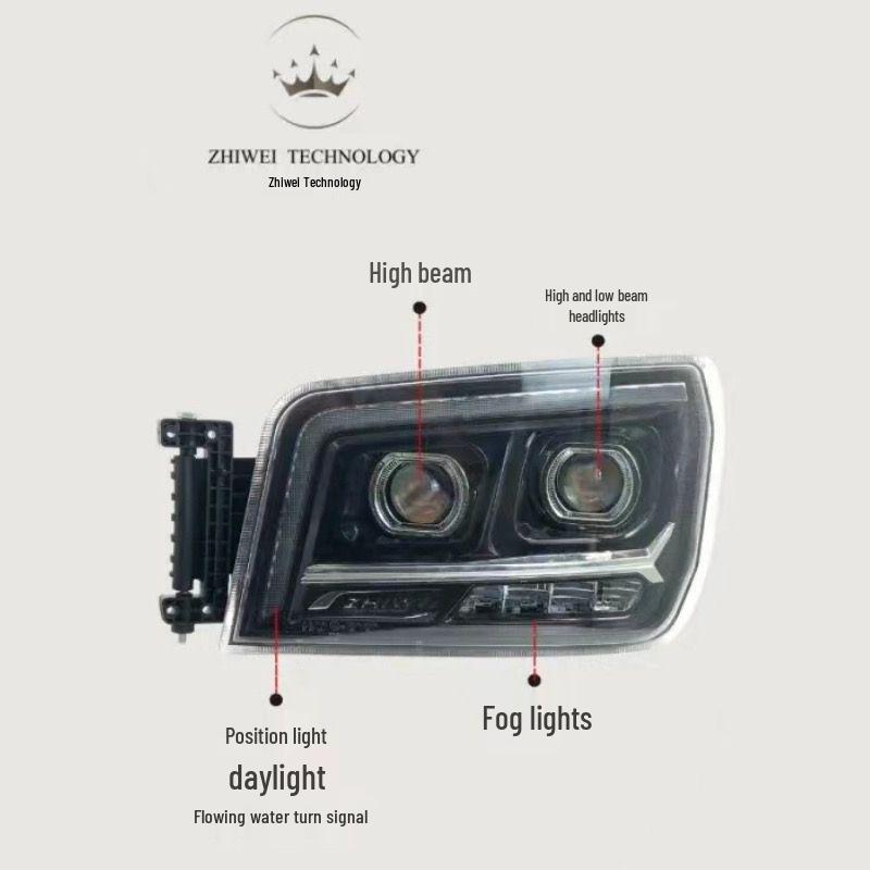 Shaanxi Delong X3000 Ultra-Bright LED Bi-LED Headlight Assembly Replacement.