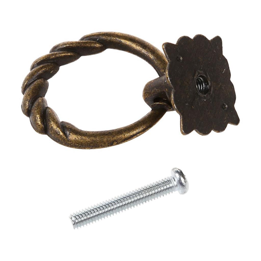A84X-4Pcs Vintage Cabinet Drawer Dresser Cupboard Pull Handle Knob With Screws--Antique Brass