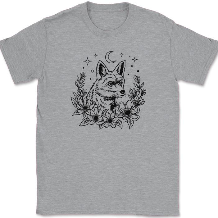 

Fox in Flowers T-Shirt Funny Beautiful Animal Graphic Tee Gift Trendy Humor 3XL