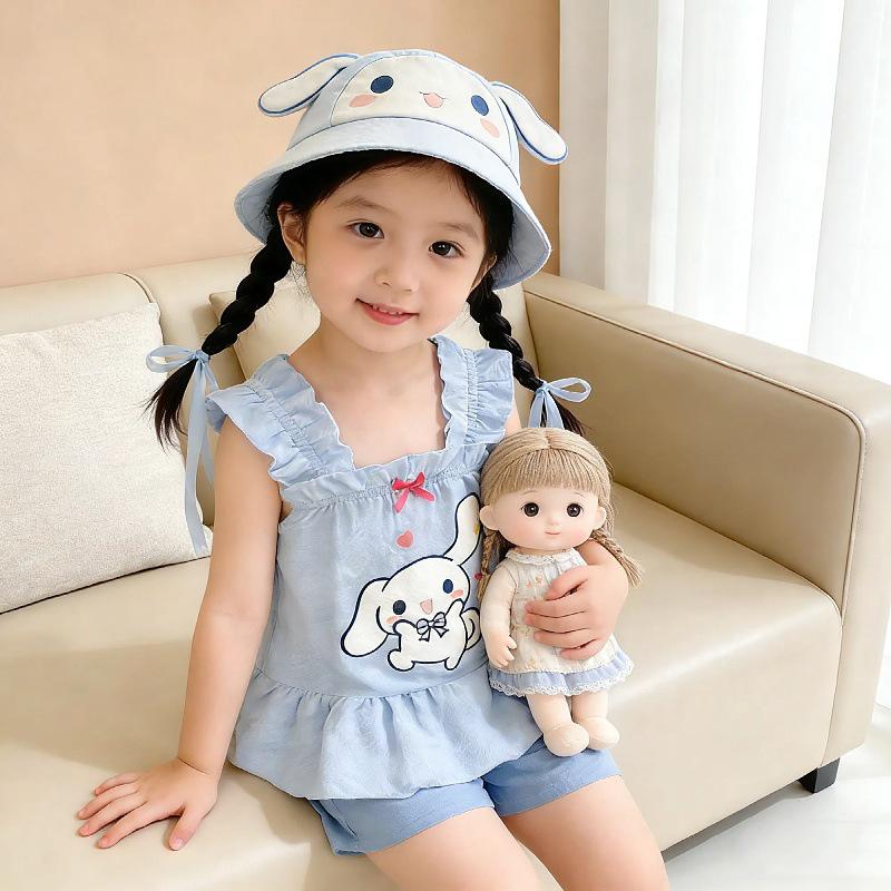 2026 Sommer Kinder Pyjama Set: Süßes Cartoon-Camisole-Top und Shorts für Mädchen