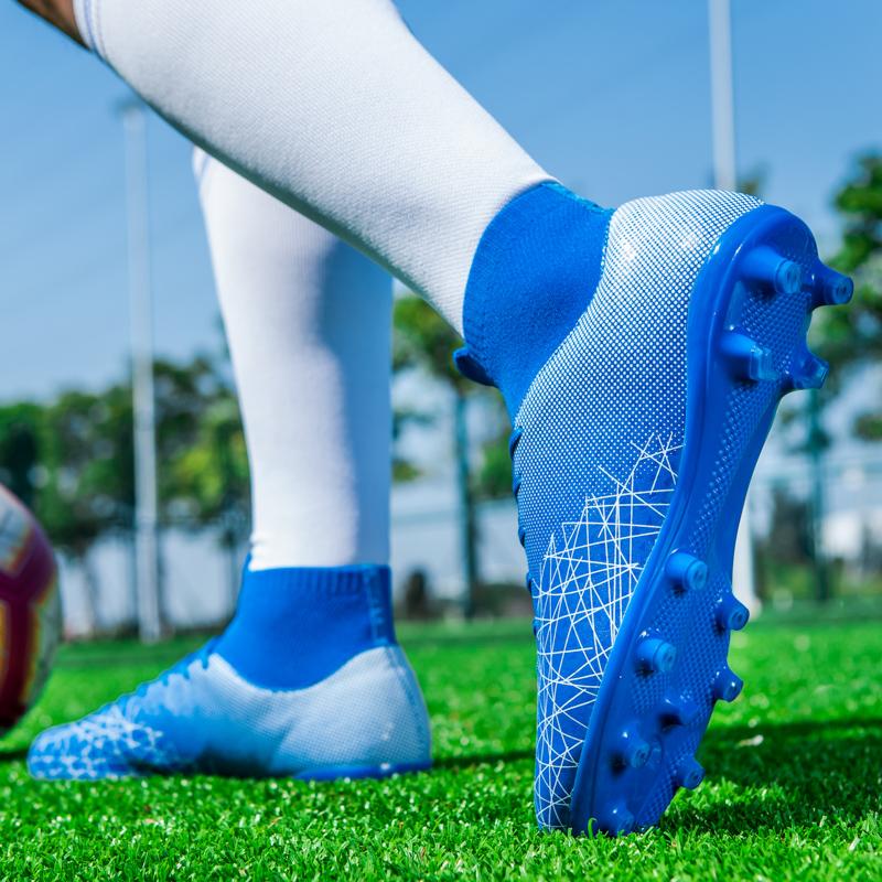 Football Shoes 30-47 Men's High-top Sock Mouth Football Shoes Youth Sports Shoes Football Training Shoes Art Makeup Lawn Children Football Boots