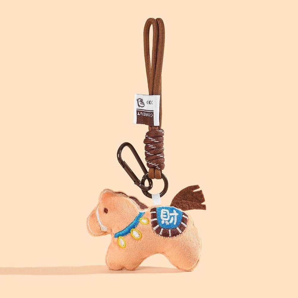 Hanging Decor Horse Year Key Ring Cute Design Pony Plush Pendant Backpack Decoration