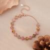 Classic Clover Natural Tourmaline Bracelet Women'S S925 Sterling Silver Plated 24K Gold Retro Gold Treasure Jewelry