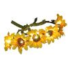 Sunflower LED Floral Crown Headband Artificial Sunflower Wreath for Romantically Atmosphere At Weddings and Celebrations