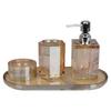Set da Bagno Moderno Minimalista in Cristallo Portasapone Dispenser Lozione Flacone Lavamani Accessorio Decorativo Bianco