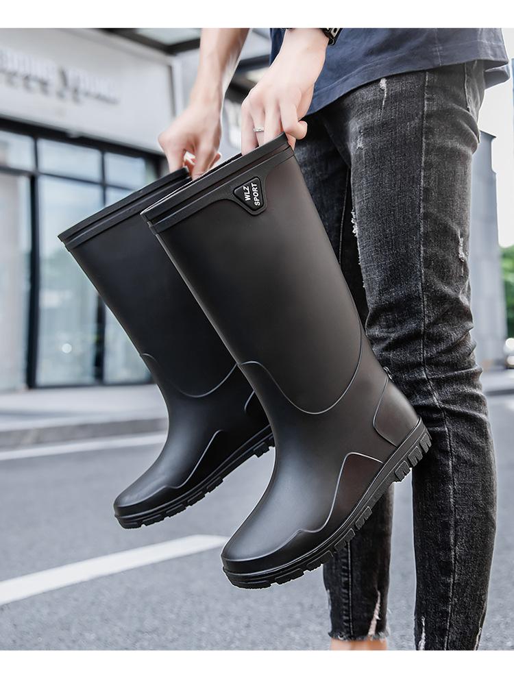 Fashion rain shoes men's rainproof and waterproof shoes high tube non-slip closed long tube rain boots bundle work shoes fishing shoes men
