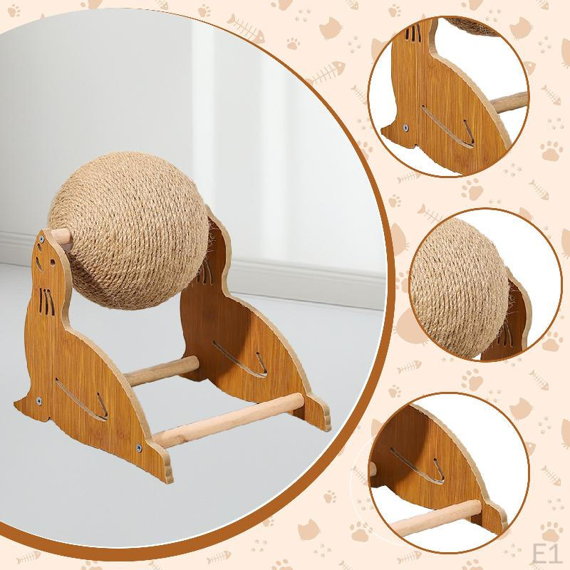 Cat Scratcher Scratching Ball Toy Protect Furniture Scratch Decorative Rotating Sisal