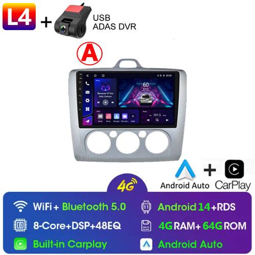 Carplay 4G 2din Android 13 Car Radio for Ford Focus Exi AT 2004-2011 Auto Multimedia Video Player Autoradio Audio Navigation GPS