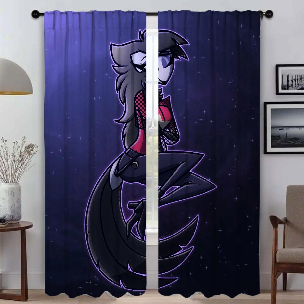 

H-Helluva BoSS Элегантные шторы для гостиной, перегородка, занавеска на окно, тюль для спальни, украшения на Хэллоуин, оттенки для дома W50xH70cmx2pcs-CL