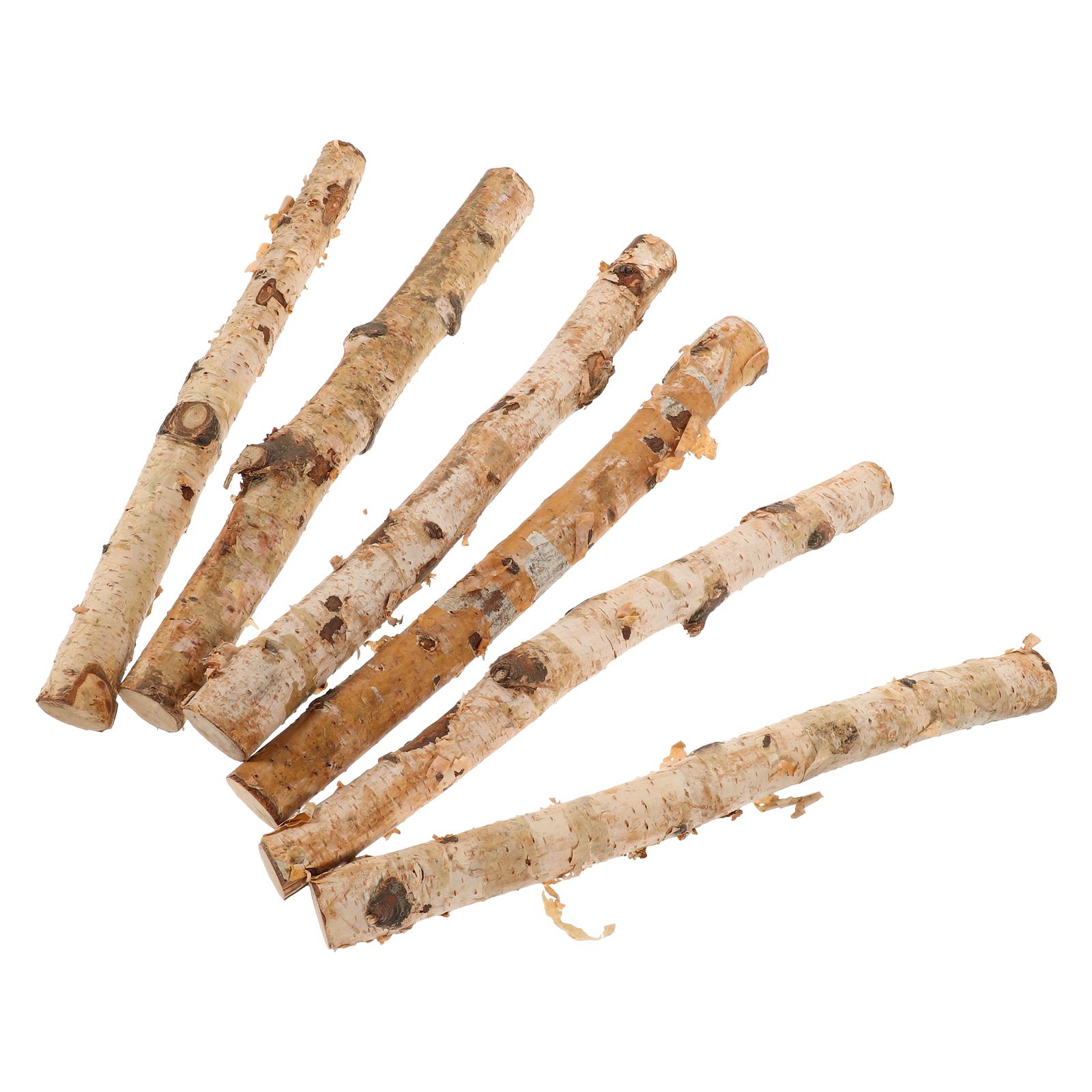 

6 Pcs Natural Birch Wood Log Sticks Twigs For Crafts Decoration Flower Arrangement Handmade Wooden Branches Sewing Tools 30.00X2.00X2.00CM светло-коричневого