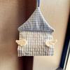 Stripe Grid Tissue Box Cover House Shaped Napkin Holder Modern Hanging Tissue Holder  Dormitory