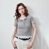 Women's Tencel Wool Blend Patchwork Slim Fit T-Shirt