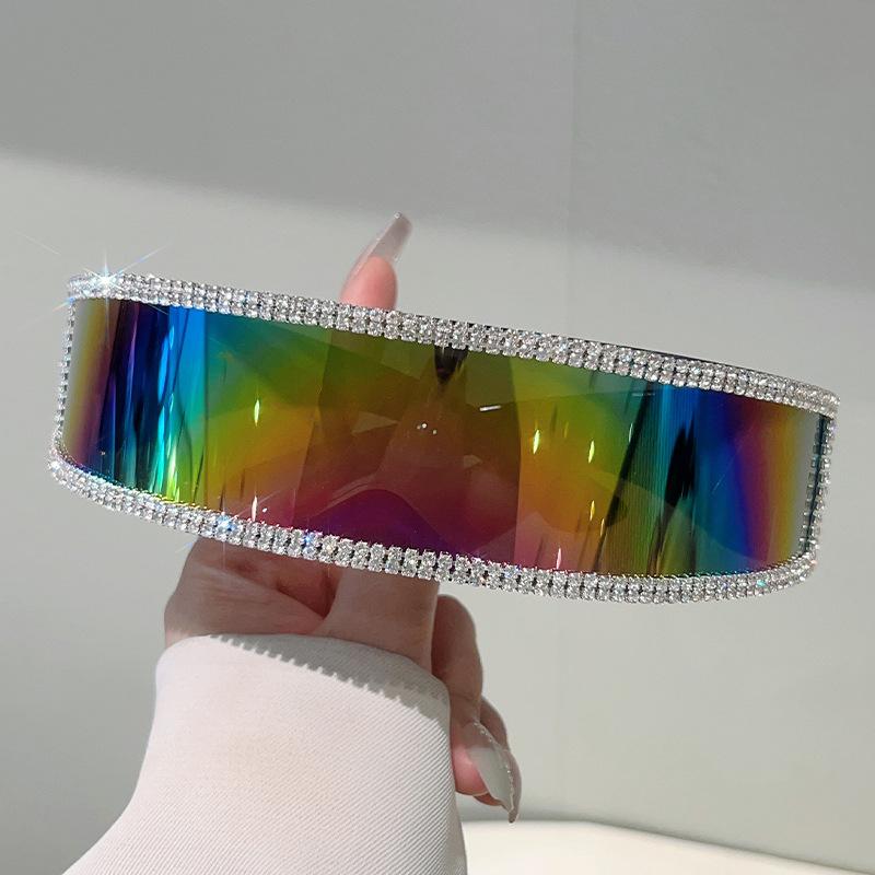 Wipon Men's Vintage Brand Designer Rimless Diamond Sunglasses Wo For Fe Luxury Sun Glasses Punk Popular Rhinestone Wrapped Shade