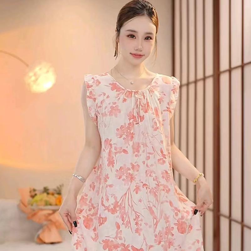 Women's Cotton Silk Camisole Pajama Dress - Summer, Loose Fit, Cute Japanese Style, Sexy and Thin, Perfect for Students