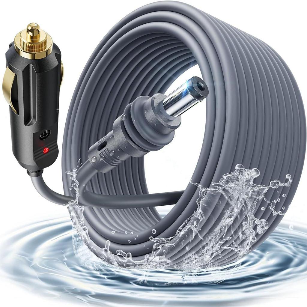 Waterproof 5m Car Charger Cable with Cigarette Lighter Adapter - Popular Model