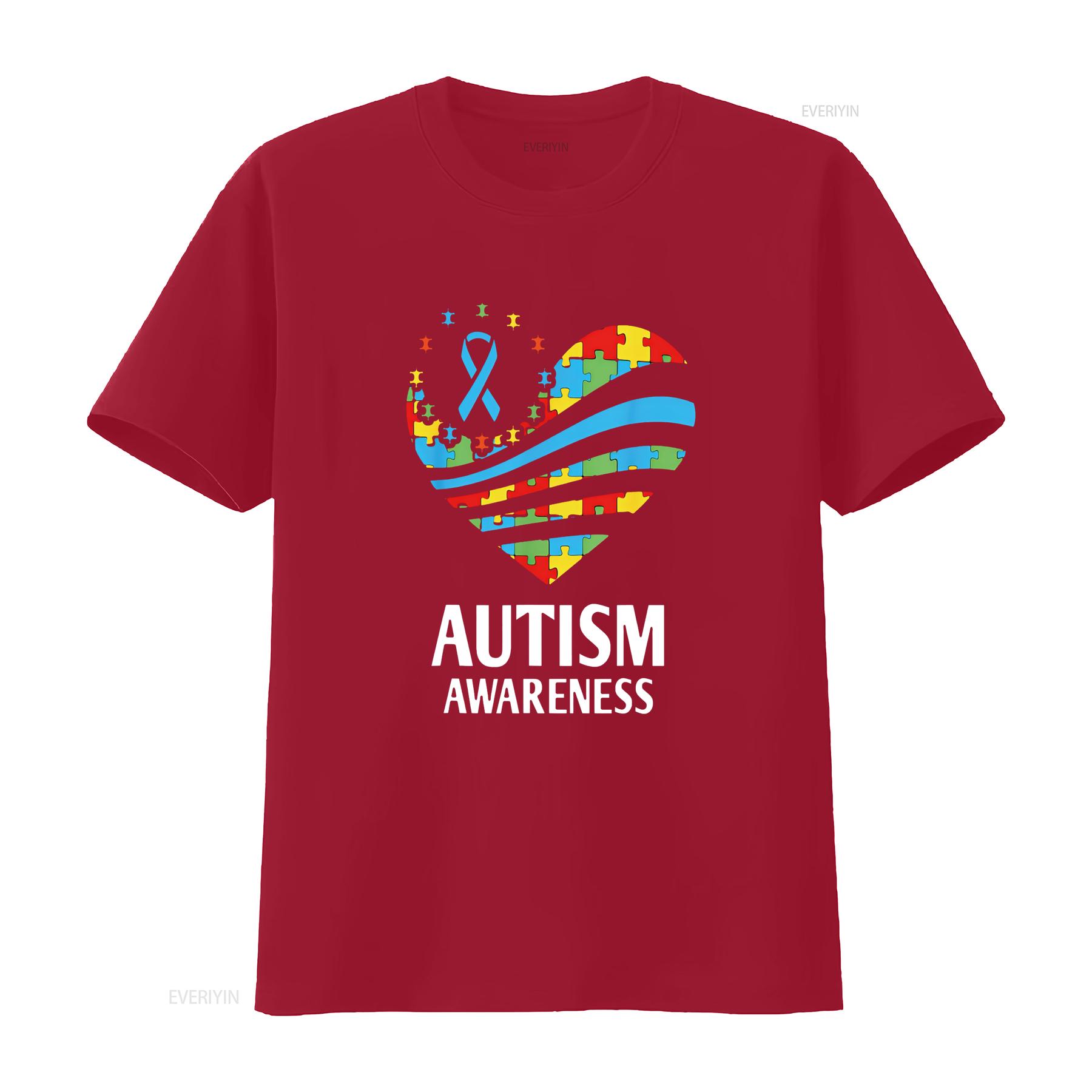 

Autism Awareness T Shirt Women Heart Support Autistic Kids Black vintage Washed fashion graphic Soft designer clothes Casual S