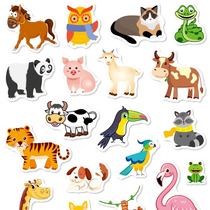 5 Sets of Stickers for Boys and Girls, Children's Water Cups, Window Stickers, DIY Cute Animals, Unicorns and Dinosaurs