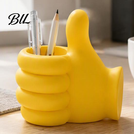 Desktop Accessory for Office 3D Printed Thumbs?Up Pen Holder, Funny Gesture Shaped Desk Organizer, Creative Durable PLA Stationery Container Pencil