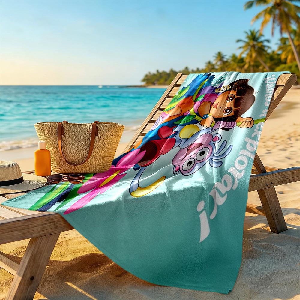 Dora Explorer Beach Towel Soft Durable Quick-Dry Comfortable Lightweight