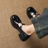 Krazing Pot Microfiber Round Toe Chunky Heels Spring Summer Shoes Big Size 43 Size 33 Women Buckle Straps Platform Pumps