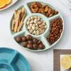 Plastikteller mit Fächern, Blumenform, Snackbehälter-Teller, Lebensmittelaufbewahrungsschale, für den Haushalt