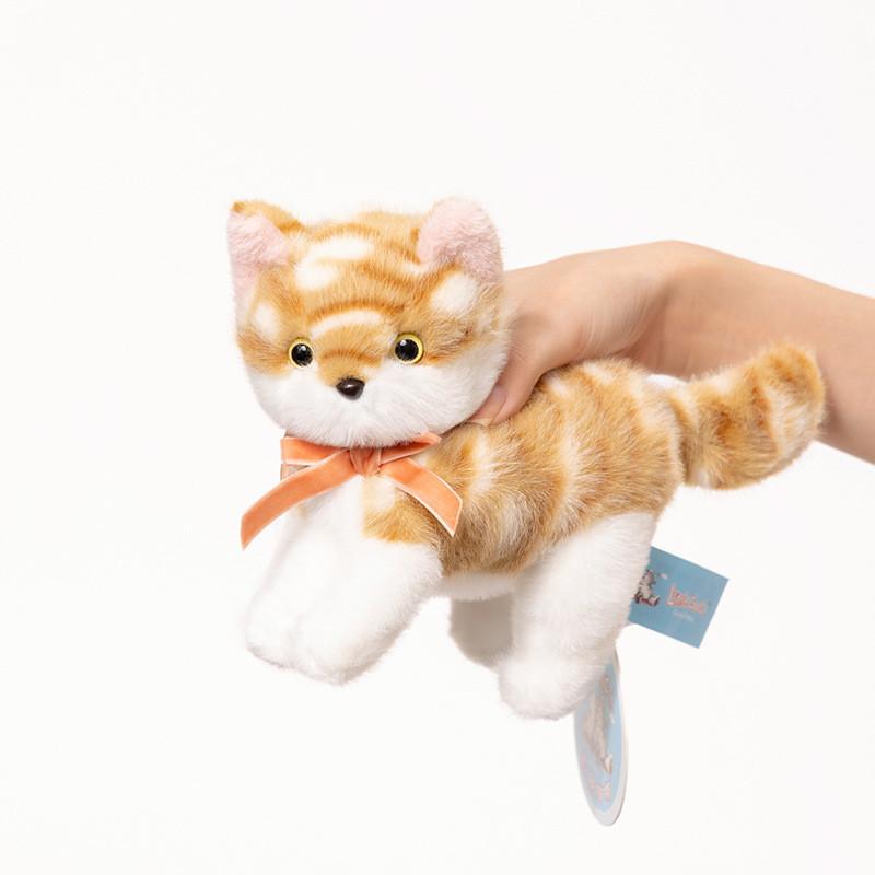 Bow Standing Adorable Cat Plush Toy For Children Birthday Present And Collection
