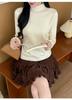 2026 Autumn/Winter Korean Style Thick Knit High Neck Black Long Sleeve Women's Sweater