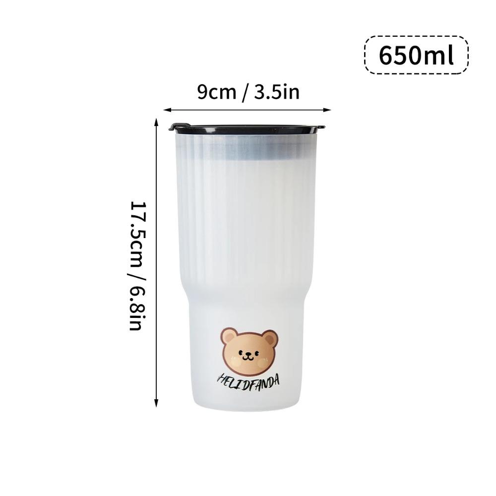 WORTHBUY 650ml Portable Plastic Water Cup Tumbler With Lid Travel Sport Heat-resisting Drinking Bottle Office Milk Coffee Cup