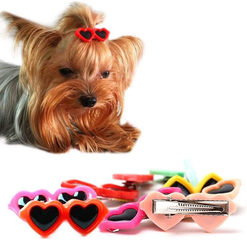 

5 Pcs Random Small Size Heart-shaped Sunglasses Simulated Resin Heart-shaped Glasses DIY Accessories Dolls Pets Dog Accessories