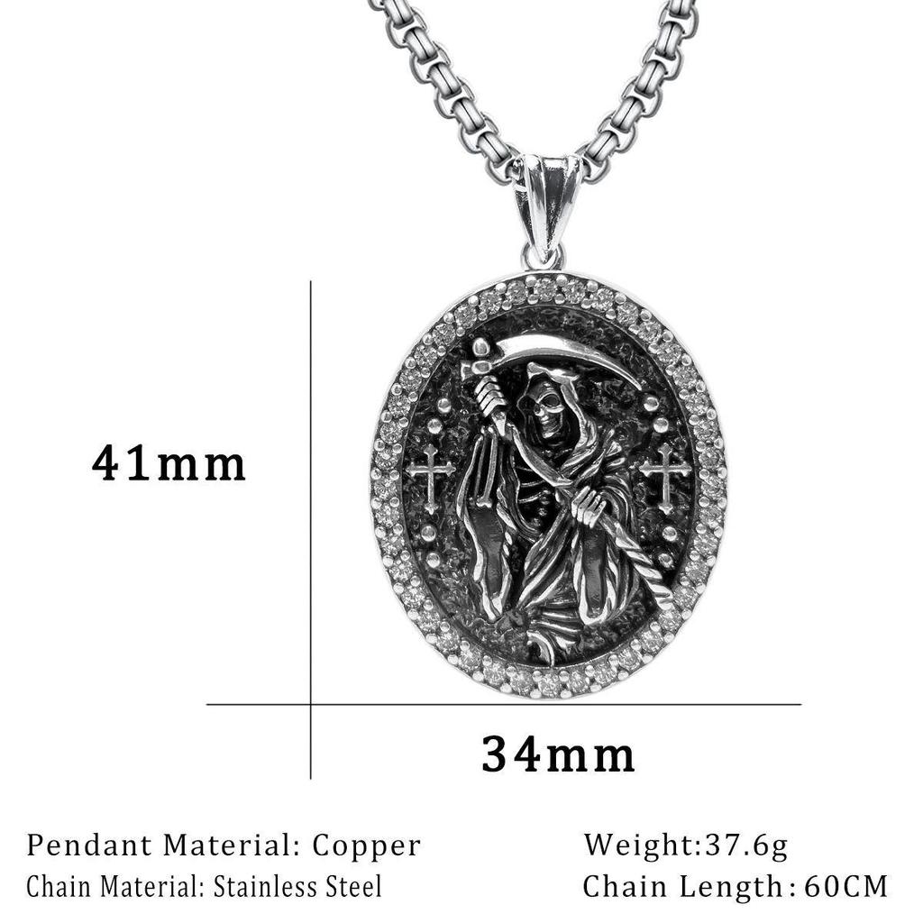 Xiweier Retro Halloween Skull Pendant Necklace - Unisex Unique Design