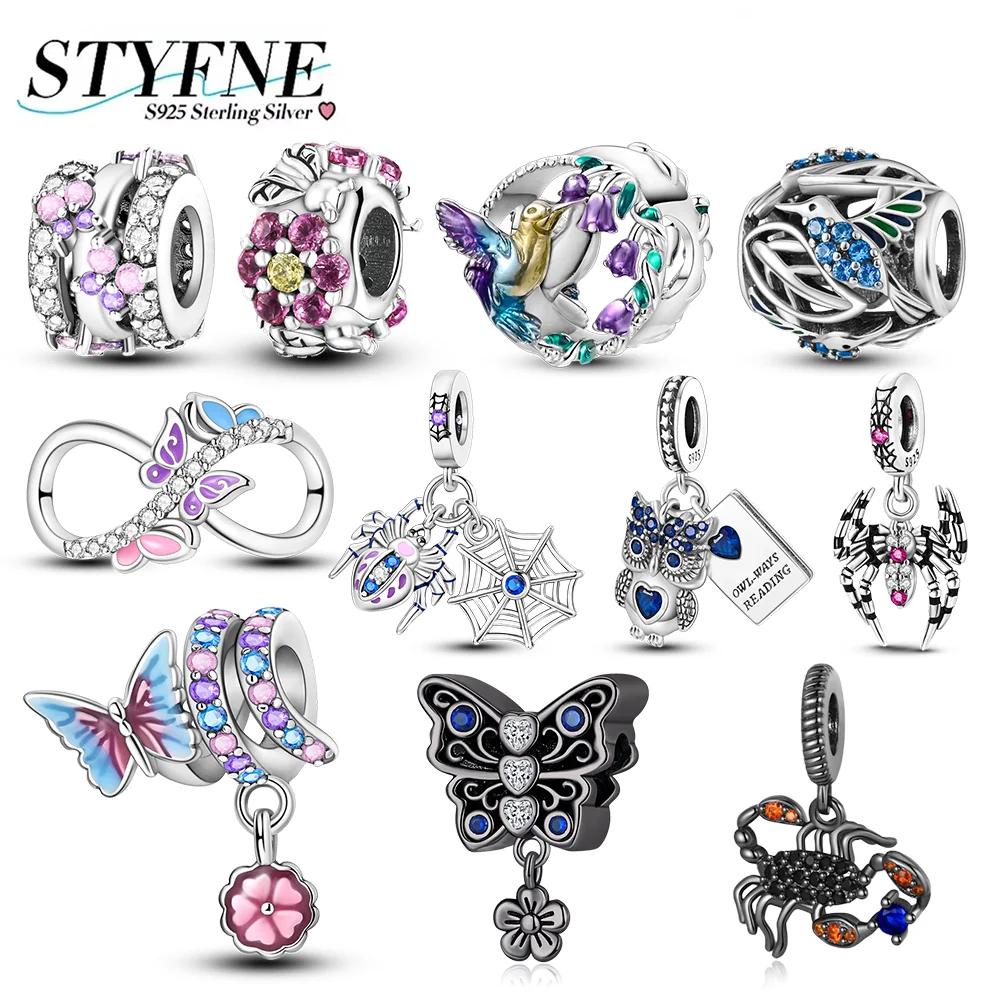 Designer Charms Plata Originales Butterflies Bees Beads For Charms Copper Arm Bracelet Beads Jewellery Making Women'S Gift