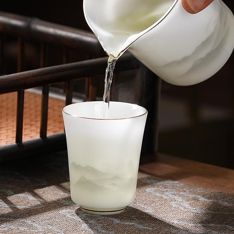 Porcelain Master Cup Ceramic Household Tea Tasting Single Cup Personal Special Kung Fu Tea Set High-end Light Luxury Tea Cup