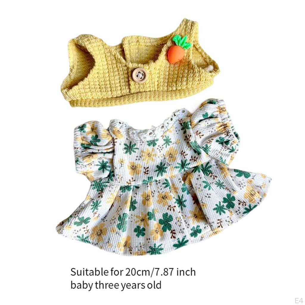 20cm Doll Clothing Set with Dress and Vest for Plush Toys