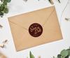Darling Souvenir DIY 45 Pcs Dark Brown Leaf Vines Save The Date Stickers Round Envelope Seal-1.6