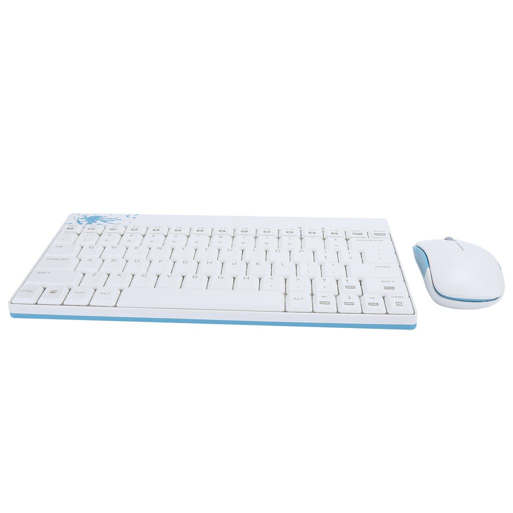 Keyboard Mouse Set Wireless Protable Combo Mini Ultra Thin Silent 2.4Ghz for Laptop PC X210White