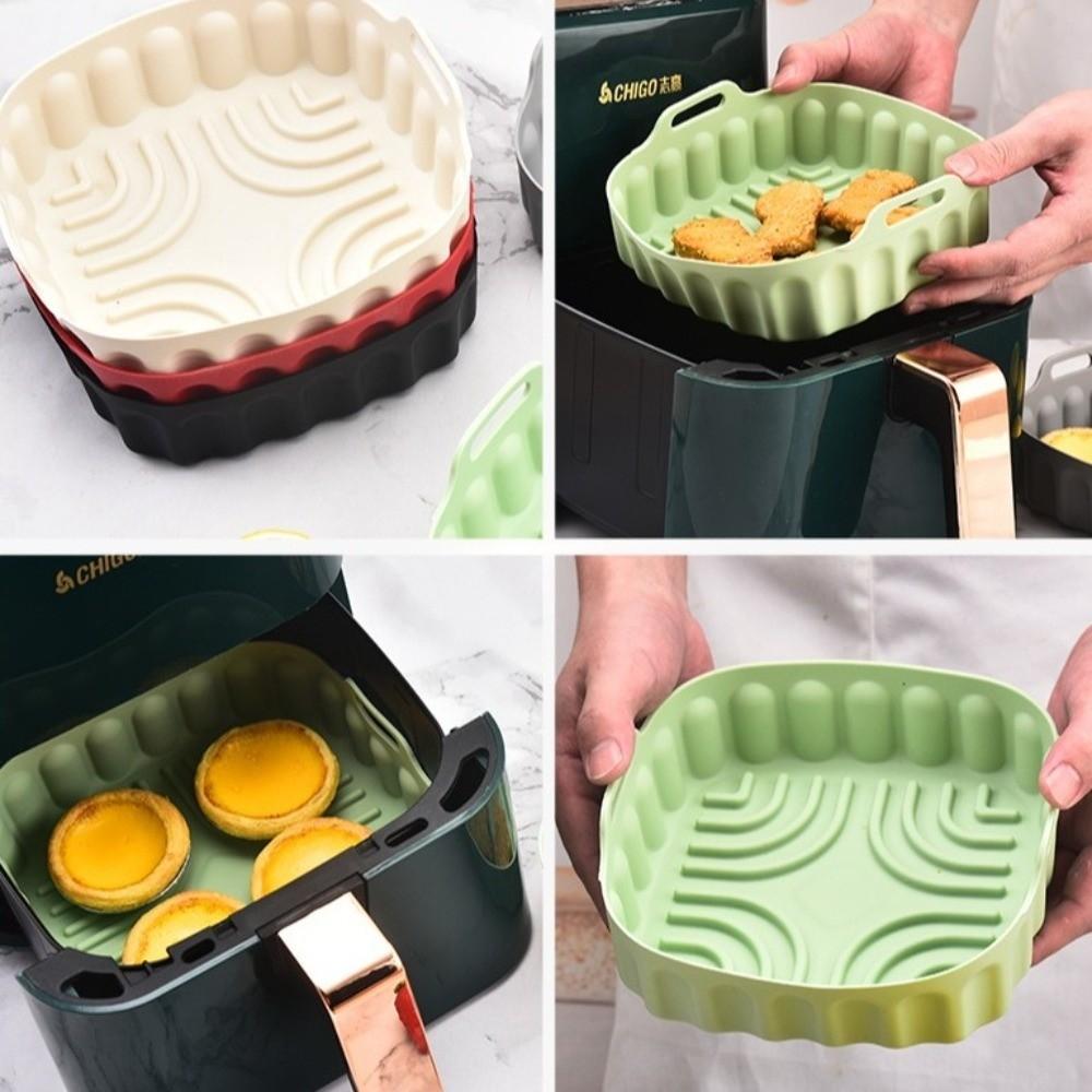 Non-stick Oven Trays with Handle Air Fryer Mat New Kitchen Baking Mold